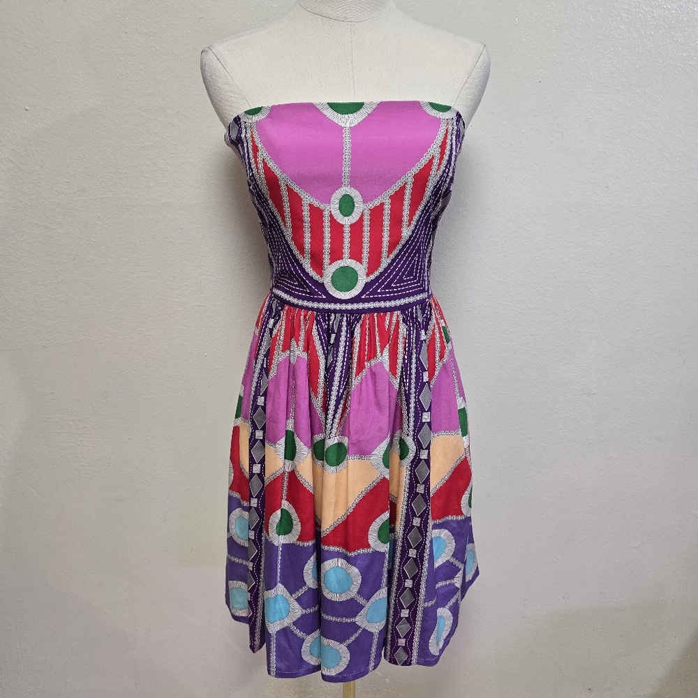 Mara Hoffman Vintage Silk Strapless Dress Size Small